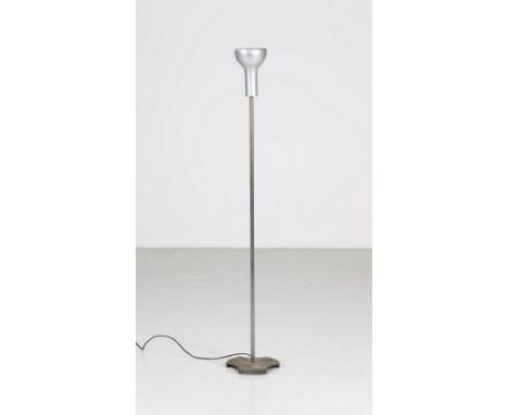 Attributed to. Floor lamp . Lacquered metal. Cm 24,00 x 145,00 x 24,00. Floor lamp with cast iron base, chromed metal stem an