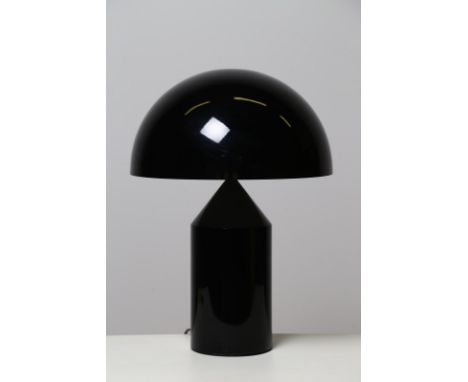 Table lamp. Painted aluminium. Cm 50,00 x 70,00 x 50,00. Atollo model table lamp, for Oluce, present brand. Black painted met