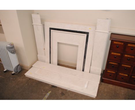 A marble fireplace