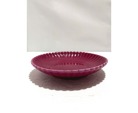 A Chinese Purple Glazed Chrysanthemum Dish, Yongzheng Mark, D. 18.5 cm Condition: Minor chips to edge THIS ITEM IS BEING OFFE