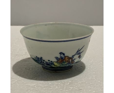 A Chinese Doucai cup, Yongzhneg mark, D. 8 cm Provenance: Private collection British Columbia, Canada Condition: Except trace