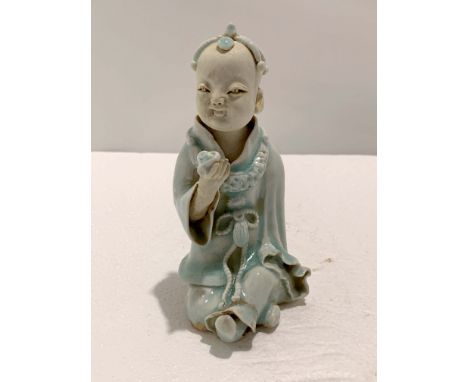 A Chinese Song Style Qingbai Figure of a Boy, H, 15.5 cm Condition: Minor chips to edge THIS ITEM IS BEING OFFERED AT NO RESE