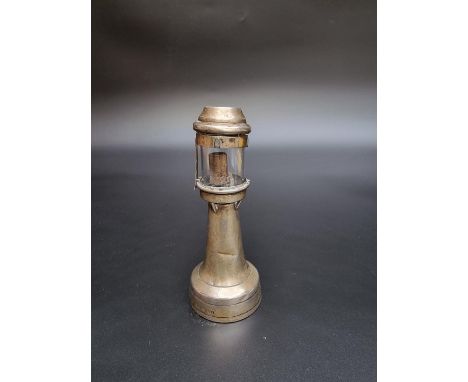 A silver novelty lighthouse table lighter, by Grey &amp; Co, Chester 1911, stamped retailers mark 'W Thornhill &amp; Co, 44 N