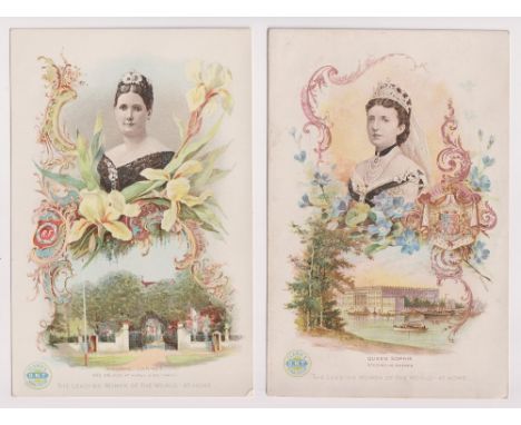 Trade cards, USA, Clark's Spool Cotton, The Leading Women of the World - At Home, 'XL' size (set, 6 cards plus envelope of is