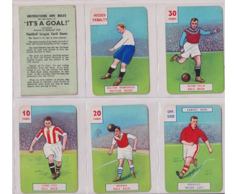 Trade cards, Football, Pepys, card games, 'Goal!' (set of 44 cards plus instruction leaflets) &amp; 'It’s a Goal!' (set, 44 c