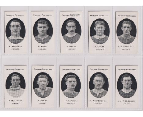 Cigarette cards, Taddy, Prominent Footballers (London Mixture), Chelsea 10 cards, W. Bridgman, H. Ford, H. Halse, T. Logan, O