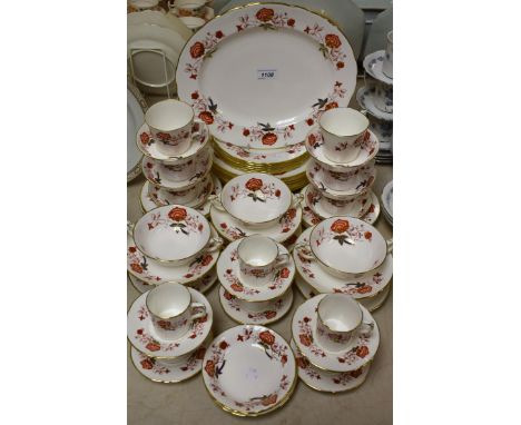 Royal Crown Derby - a Bali pattern part dinner and tea service inc oval meat plater, dinner and side plates, dessert plates, 