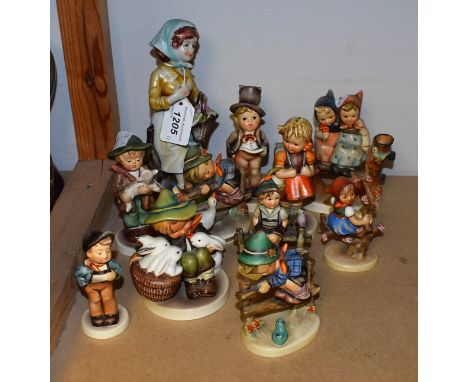 Goebel ceramic figures including Barnyard Hero, The Lost Sheep, Playmates, etc; another Continental figure (11)