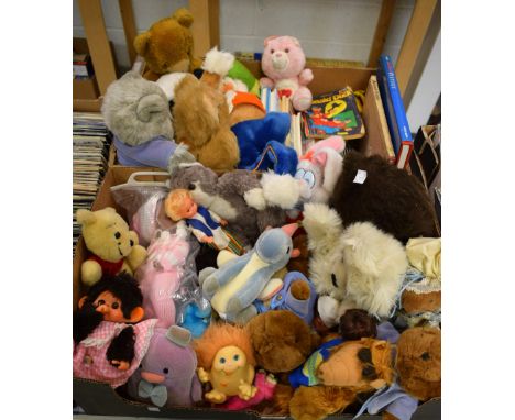 Toys & Dolls - a stuffed Walt Disney Dakin Toys Winnie the Pooh Bear;  others Kermit the Frog, Roger Rabbit, Peter Rabbit, Sm