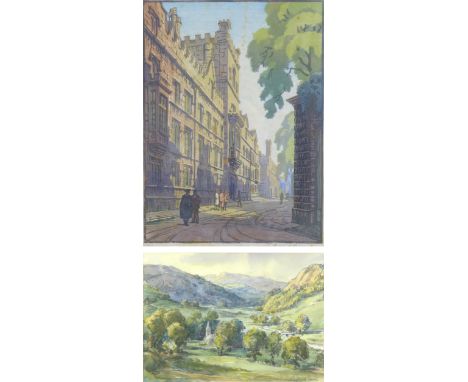 Wilfrid Rene Wood (British, 1888-1976): a view of the Lake District, signed, 23 by 30cm, mounted, glazed and framed,  by cm, 