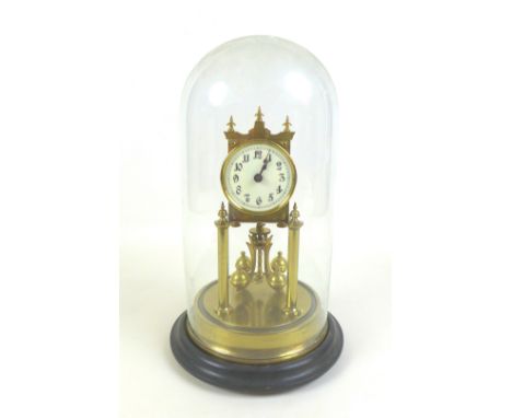 Gustav Becker - German Urania torsion clock with a glass dome, late 19th century 400-day movement with an enamel dial, Arabic