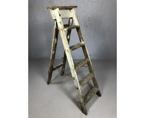 Vintage wooden stepladder, approx 135cm tall