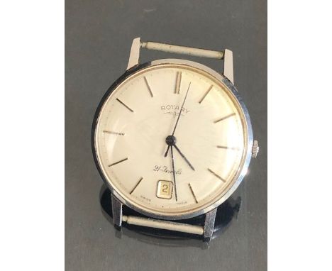 Rotary champagne dial 21 Jewels Vintage Wristwatch with date aperture stamped 135470 to reverse 
