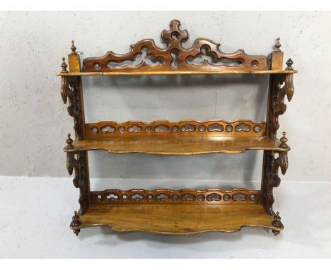 Decorative wooden wall hanging display shelf approx 67cm x 61cm 