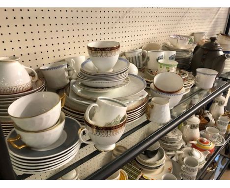 Large collection of part tea sets to include Staffordshire, Wedgwood, Susie Cooper, Myott &amp; Sons, Denby, Ainsley, Royal G