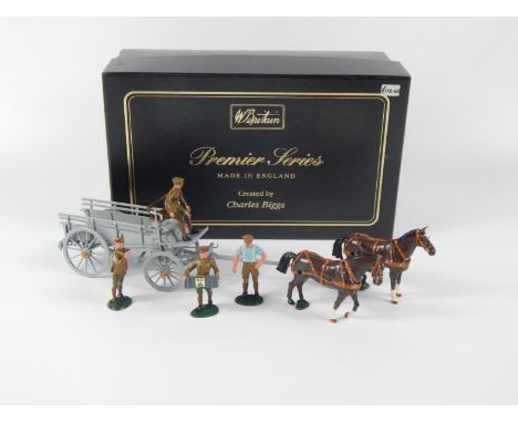 Britains; Horse Drawn General Service Wagon, and 4 Man Army Service Corps, Team, Premier Series created by Charles Biggs, box