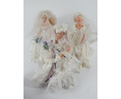 Various Mattel Sindy dolls, etc, in wedding outfits, with 1966 marks verso, (qty).