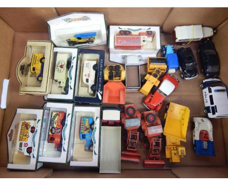 Dinky Matchbox and other diecast vehicles, including a pair of Matchbox Hatra Tractor Shovels, Dump Truck and a Dinky 2 ton d