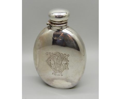 A silver spirit flask, Chester 1894, 128g 