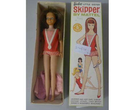Barbie's little sister Skipper by Mattel, 1963, Japan in original box with Barbie Fashion book 