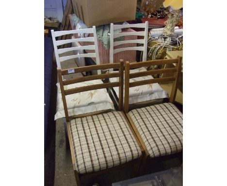 2 Pairs of Ladder Back Chairs for reupholstery