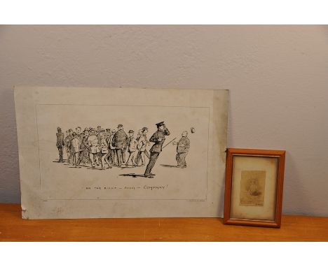 Cartoon " on the right - form company printer Ashworth 8 x 14 1/2" and baby sitting on Thrown (2)