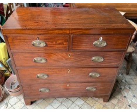 Mahogany Yorkshire caddy topped chest of drawers.