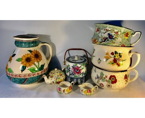 Ceramics to include Losol ware biscuit barrel, Garfield pattern jug, Lord Nelson ware tea service Coron ware pottery etc.