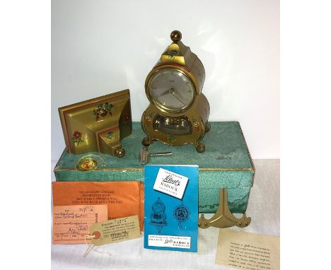 Schatz 400 day bracket clock in original box with key etc. 