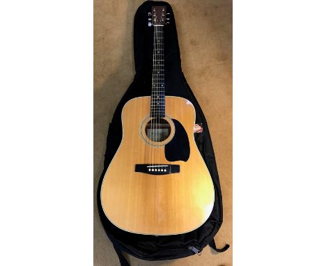 Tanglewood model TW 400N acoustic guitar with padded case. 