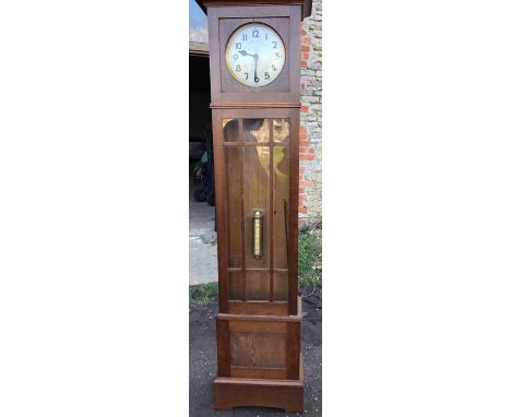 Oak longcase clock. 