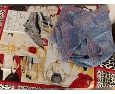 Christian Dior silk scarf with another Liberty silk scarf