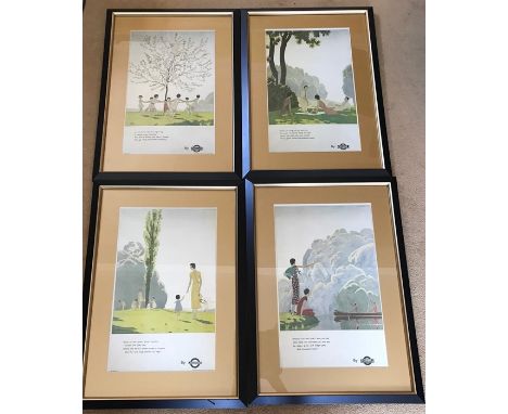 Four framed prints by Vincent Brooks, Day and Son Ltd, 46 x 29cms.