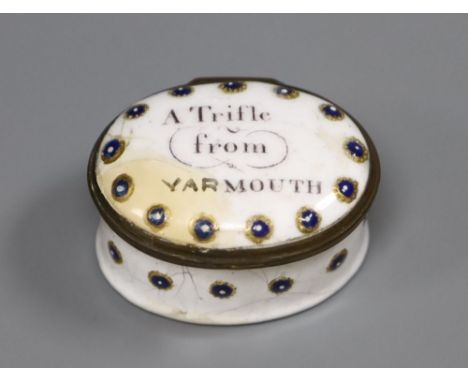 An early 19th century South Staffordshire enamel boxCONDITION: Professional restoration to the top, including repainting of Y