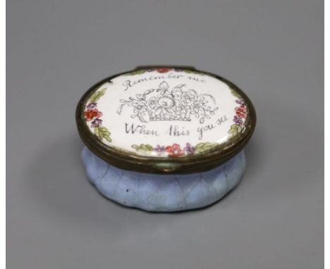 An early 19th century South Staffordshire enamel boxCONDITION: Painted cover very good; hairline cracks to base, inside and o