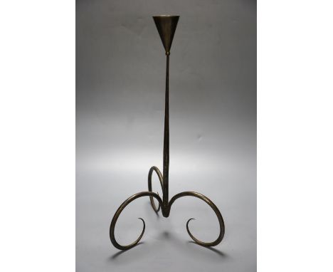A wrought iron pricket candlestick, by Sean Black, 48cm