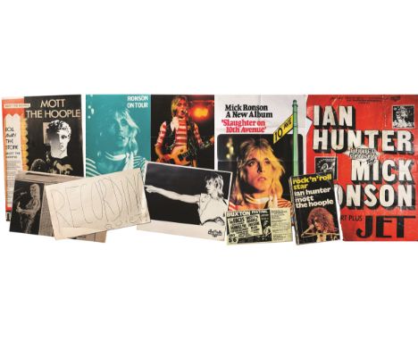 THE FORMATIVE YEARS - MICK RONSON &amp; MOTT THE HOOPLE. Collection of items owned by Billy Duffy comprising of memorabilia r