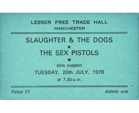 THE SEX PISTOLS &amp; THE BUZZCOCKS TICKET. An important piece of Manchester musical history here, this an original card tick