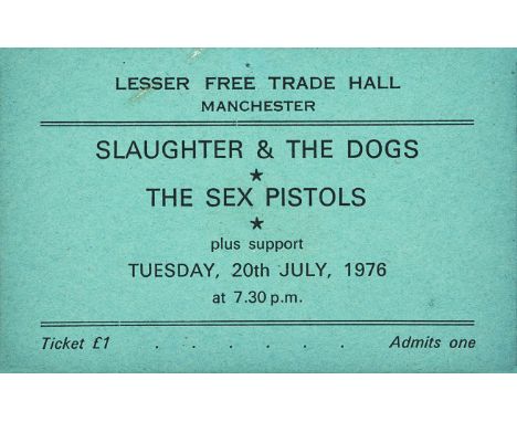 THE SEX PISTOLS &amp; THE BUZZCOCKS TICKET. An important piece of Manchester musical history here, this an original card tick