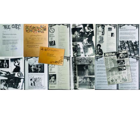 EARLY CULT - 1984 SIGNED CONTRACT. Collection of ephemera to include: 1984 contract between the band and ITB agency signed in