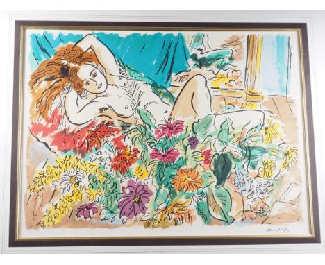 Edward Piper: a limited edition print, "Woman in Flowers", 50/185, in gilt strip frameCondition:The image itself does not app
