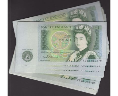 Bank of England, David H. F. Somerset, £1 (181), 1981, £5 (5), 1980, prefixes HS12, SB48, the £5 very fine, small group of £1