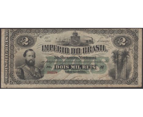 Imperio do Brasil, 2 Mil Reis, ND (1870-78), Estampa 5a, serial number B 98018, one manuscript signature, a few small margin 