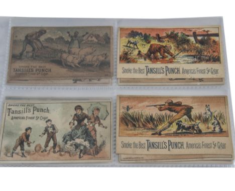 Foreign Cigar Cards, Tansill's Punch Cigars, a selection of cards to name, Scenes with Hunter and Dogs (2, one printed to bac