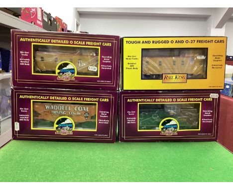 Three M.T.H 'O' Gauge/7mm Boxed USA Outline Items of Rolling Stock, comprising two caboose's, Ref No. 20-91022 and 20-91238 a