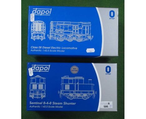 Two Dapol 'O' Gauge/7mm Boxed Locomotives, requiring repair, a Ref No. 75-005-0075 "Sentinel" Y1/Y3 0-4-0 N.C.B 14 "Maude", D