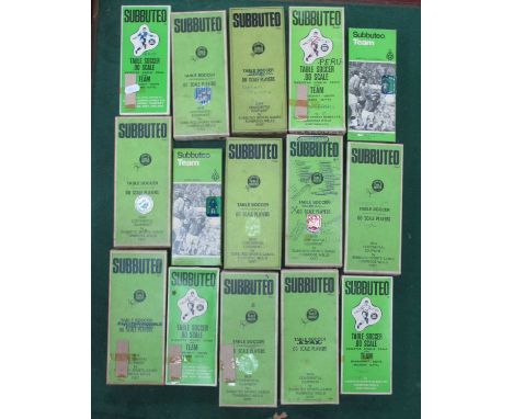 Fifteen Boxed Subbuteo Teams to include Leeds United, Ajax, Chelsea, Peru, many teams with faults including damage, glue repa