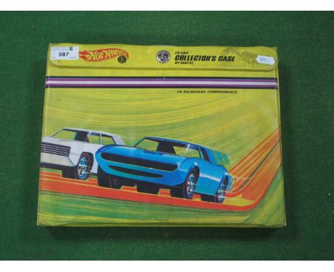 A Circa 1968 Hot Wheels 24 Car Collector's Case by Mattel, featuring 24 adjustable compartments. Plus Hot Wheels Custom T-Bir