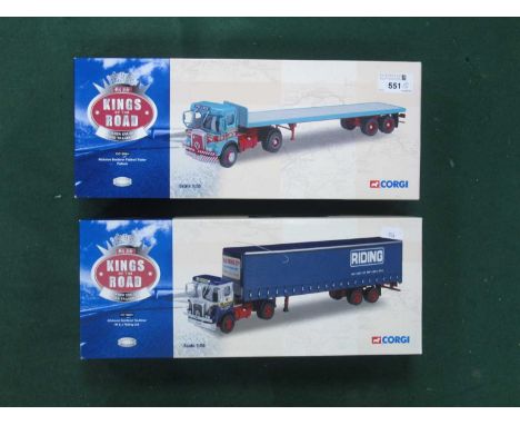 Two Corgi 'Kings of the Road' 1:50th scale diecast model commercial vehicles. #CC12501 Atkinson Borderer Tautliner W&amp;J Ri