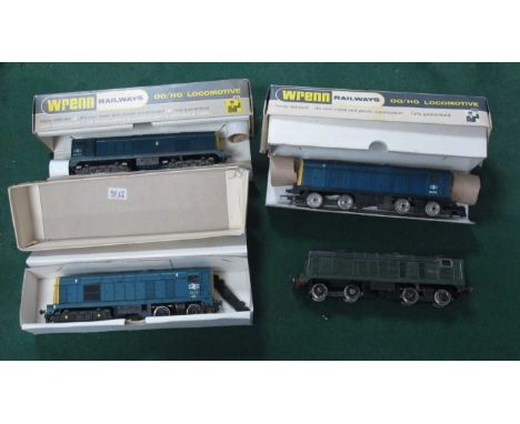 Four Wrenn "OO" Gauge/4mm Class 20 Bo-Bo Diesel Locomotives - three boxes, an unboxed BR green, R/No. D8016 (fair, missing tw